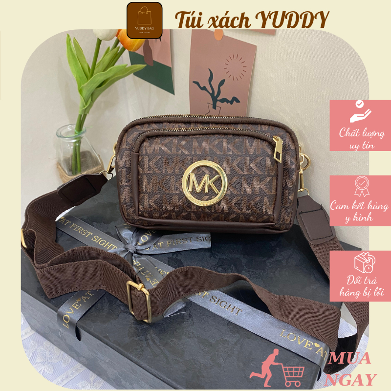 Túi xách nữ đeo chéo mk dây bản to 3 ngăn kéo khoá tiện lợi Túi xách Yuddy Bag