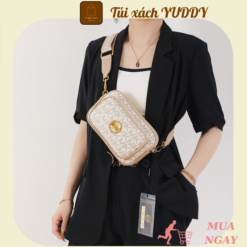 Túi xách nữ đeo chéo mk dây bản to 3 ngăn kéo khoá tiện lợi Túi xách Yuddy Bag
