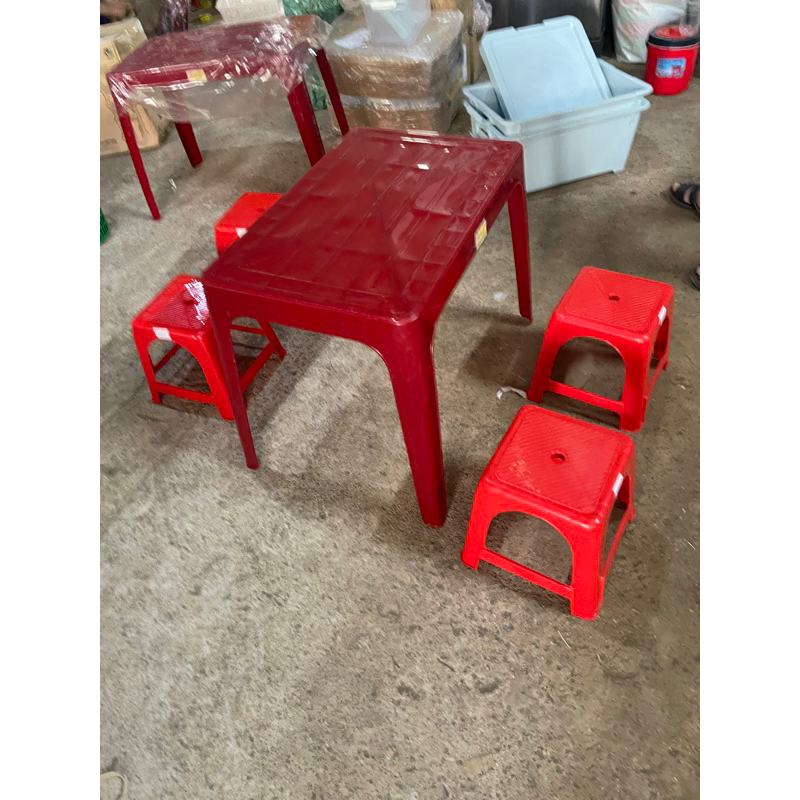 Bàn nhựa vuông quán nước Gia Long cao cấp 64x41x51 màu đỏ, xanh, vàng