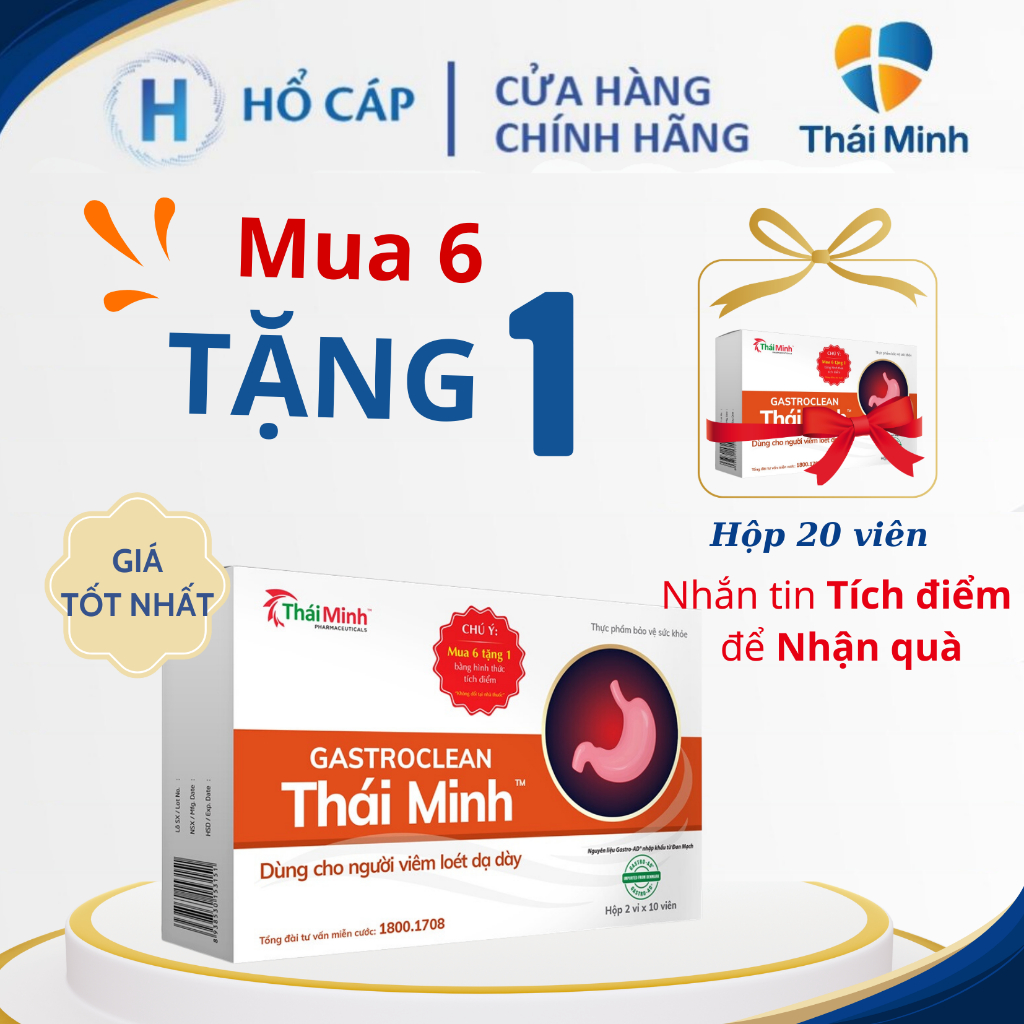 Viên uống GastroClean Thái Minh - Hỗ trợ giảm Viêm Loét Dạ Dày