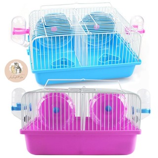 Lồng hamster ngăn đôi - full phụ kiện - lồng đôi cho hamster nhựa - có thể tách đôi - 2817 cm