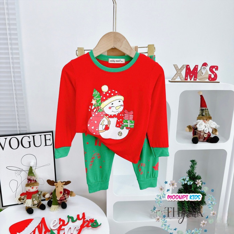 Bộ dài tay noel vải thun lạnh cho bé trai bé gái mẫu mới