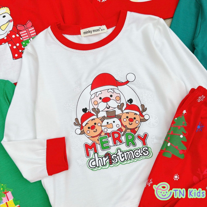 Bộ dài tay noel vải thun lạnh cho bé trai bé gái mẫu mới