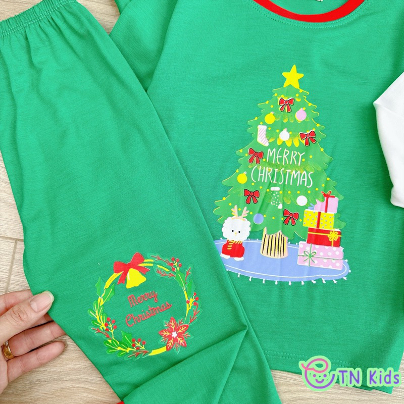 Bộ dài tay noel vải thun lạnh cho bé trai bé gái mẫu mới