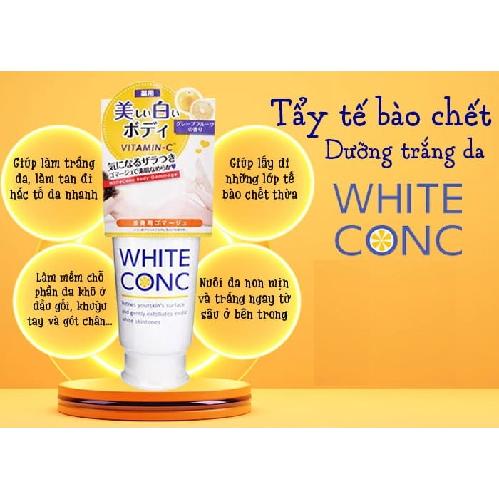 Tẩy tế bào chết White Conc Body Nhật Bản giúp dưỡng trắng da 180g