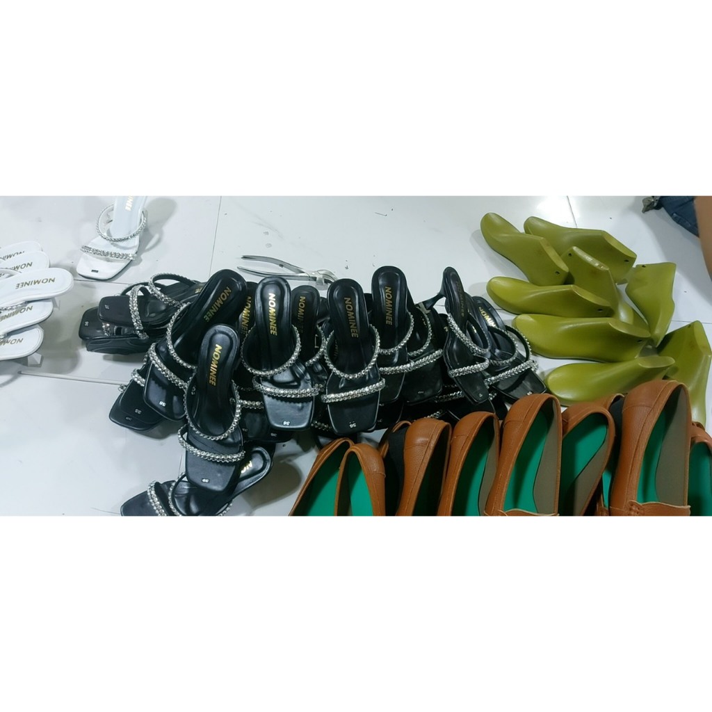 Giày sandal cao gót nữ quai ngang đính đá gót nhọn cao 5p, giày cao gót nữ gót nhọn thời trang