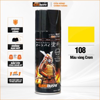 Sơn xịt SAMURAI Kurobushi - MÀU VÀNG CROM 108 (400ml) chuyên dùng cho xe máy