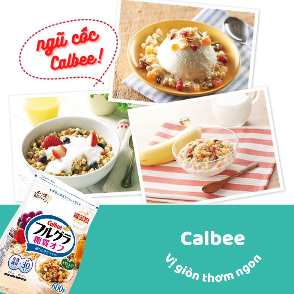 [TẶNG 50GRAM] Ngũ cốc Calbee ăn kiêng giảm cân Nhật Bản mix hoa quả trái cây sữa chua dùng ăn sáng - GÓI TRẮNG 650g
