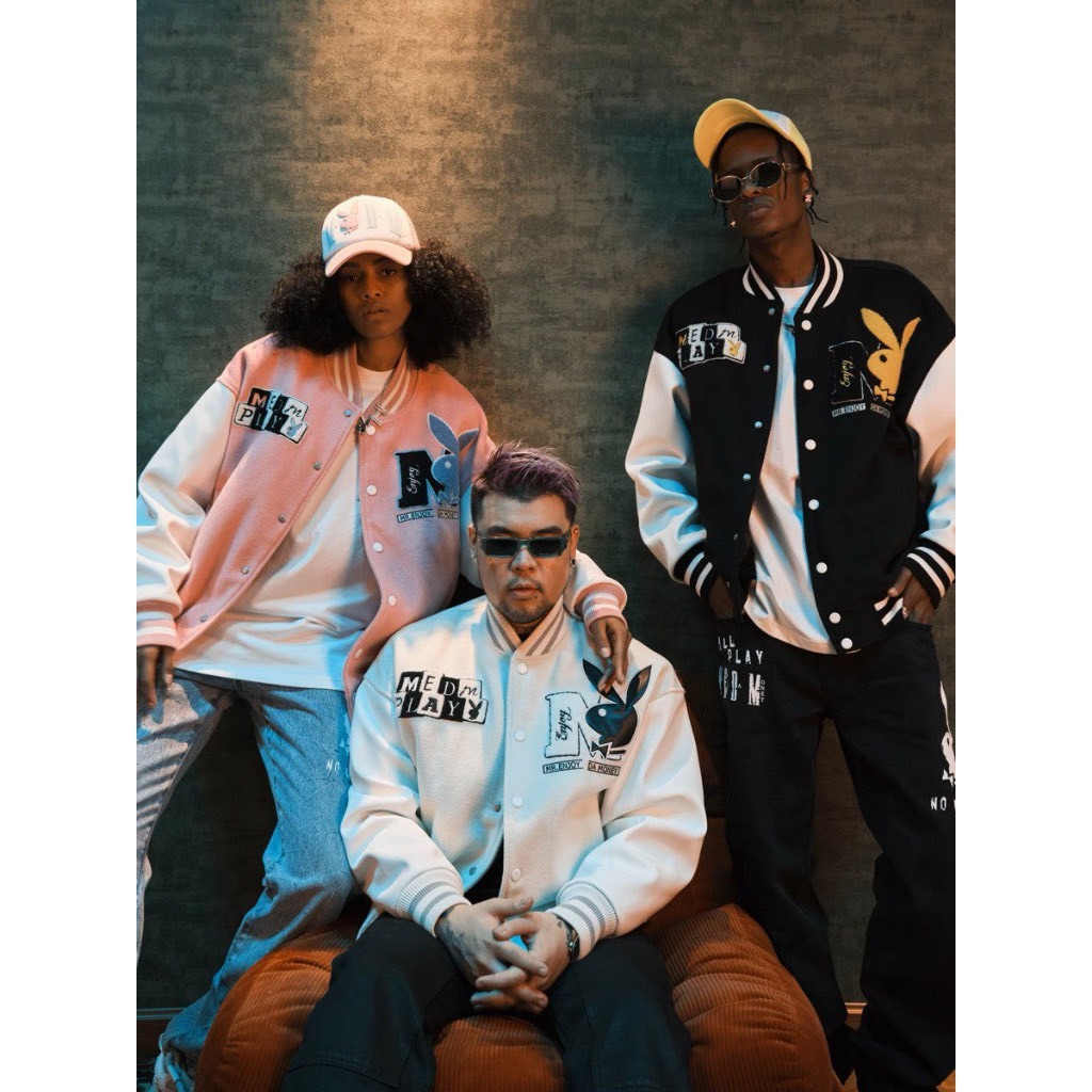 Áo bomber varcity nam nữ họa tiết thêu Thỏ Miuzi DT224