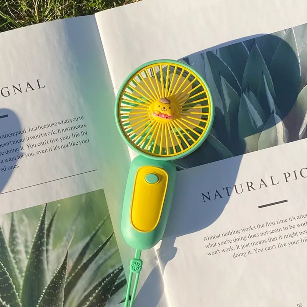 Quạt tích điện cầm tay mini có dây đeo mẫu mới mùa hè 2023