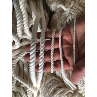 1m dây thừng se macrame, cotton, 1 xoắn màu kem, trắng, ngà
