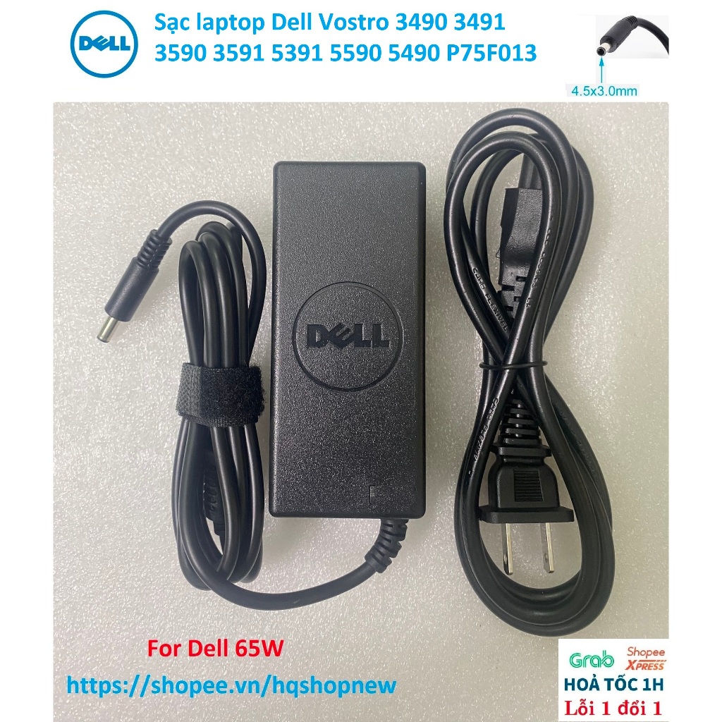 ⚡️ Sạc laptop Dell Vostro 3490 3491 3590 3591 5391 5590 5490 P75F013 45W 65W Chân nhỏ