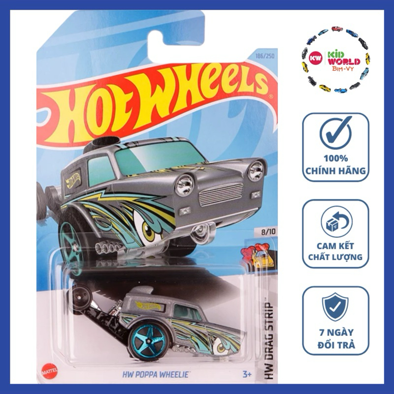 Xe mô hình Hot Wheels basic HW Poppa Wheelie HKK06.