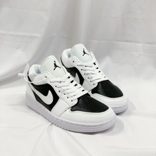 Giày Thể Thao Nam Nữ Nike Jordan 1 Cổ Thấp, Giày Thời Trang Đẹp Jodan JD1 Panda Đen Trắng Đế Khâu Full Box Bill