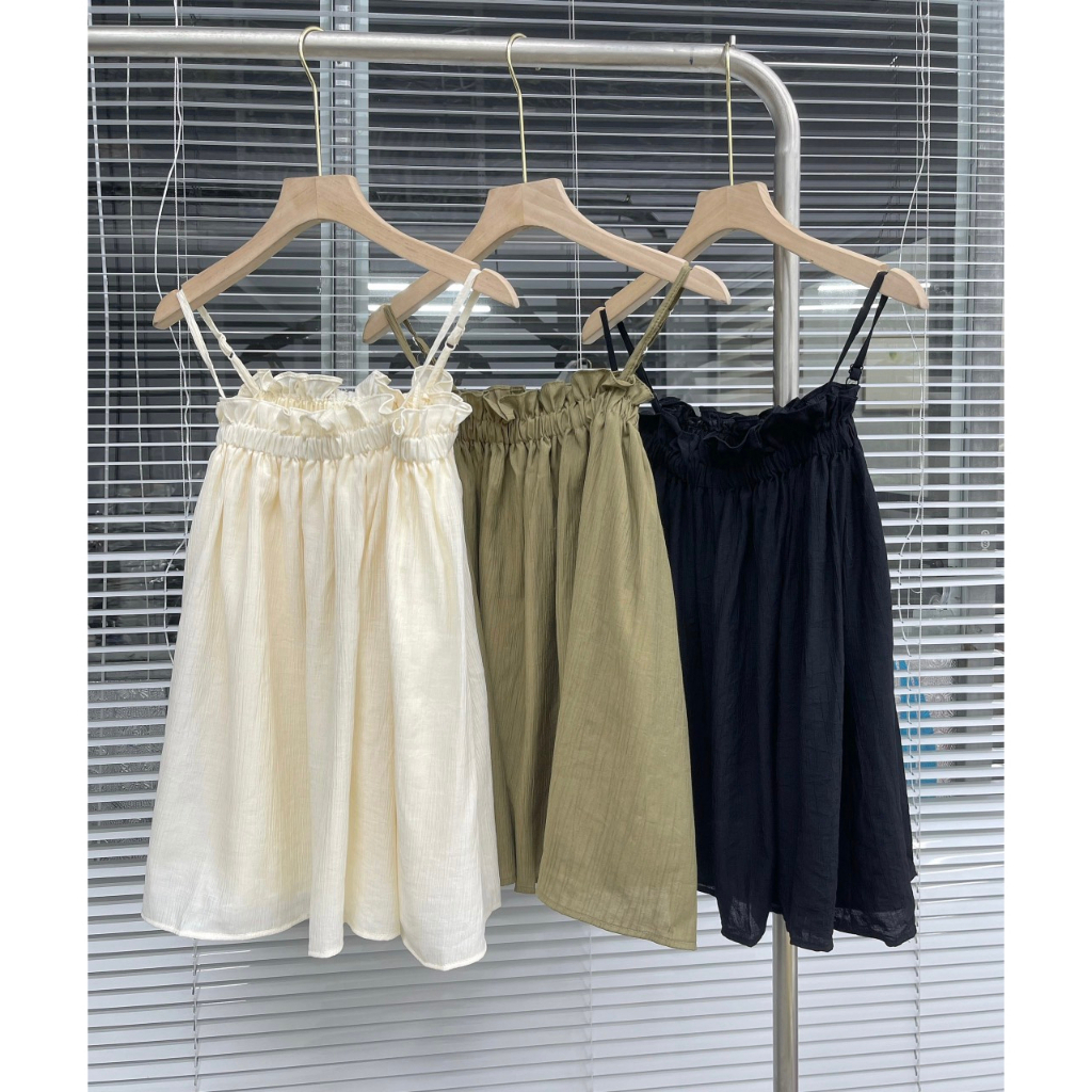 Áo 2 dây bèo ngực chất đũi nhăn thoáng mát cực đáng yêu 2023 Maylily Store