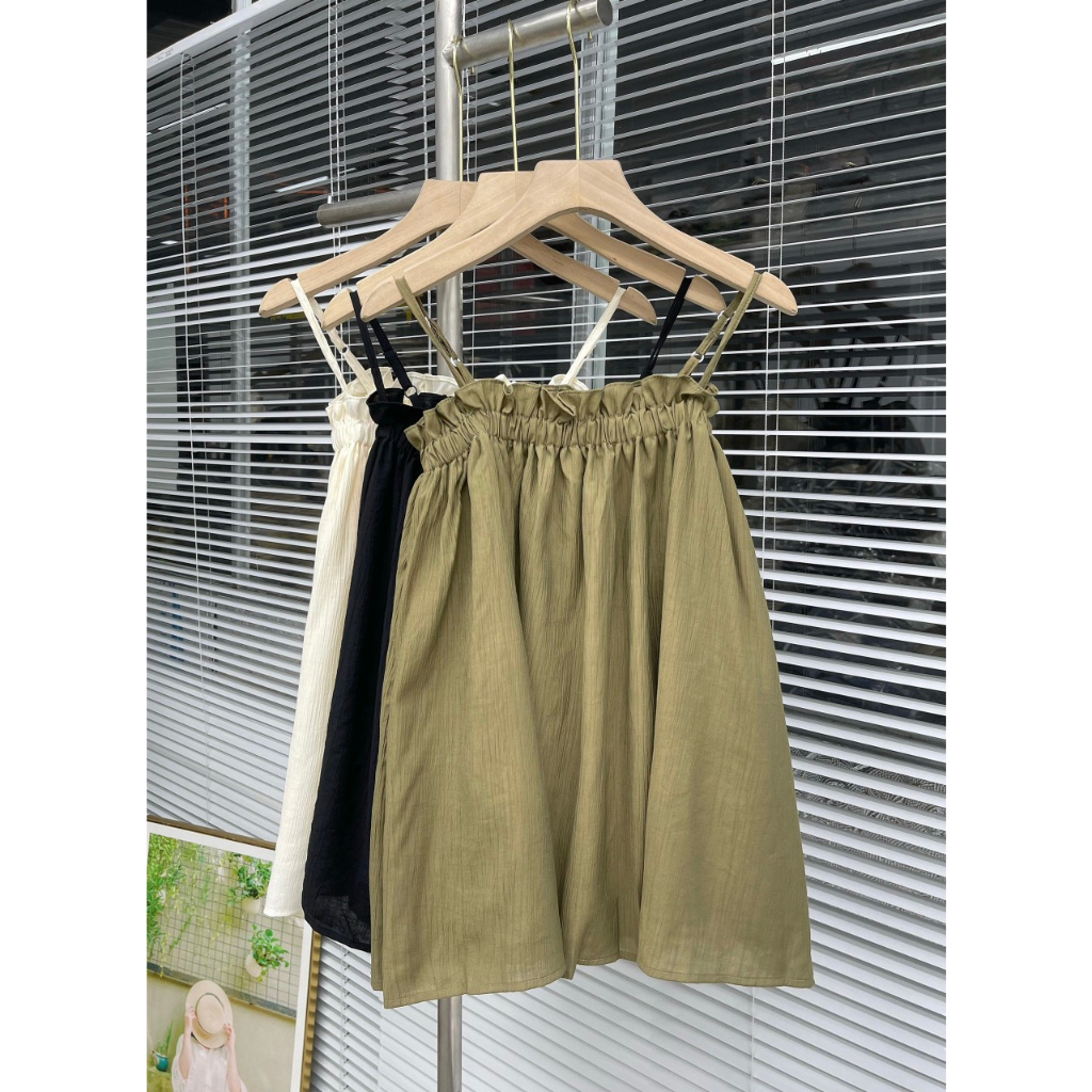 Áo 2 dây bèo ngực chất đũi nhăn thoáng mát cực đáng yêu 2023 Maylily Store