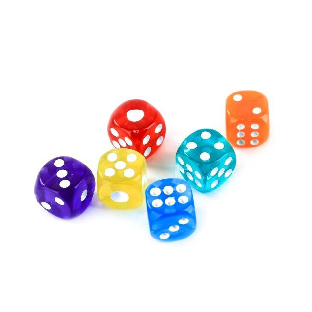 Bộ xúc xắc xí ngầu LIÊN HIỆP THÀNH hàng chính hãng cao cấp vỉ 6 viên, có nhiều màu trong suốt