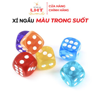 Bộ xúc xắc xí ngầu LIÊN HIỆP THÀNH hàng chính hãng cao cấp vỉ 6 viên, có nhiều màu trong suốt