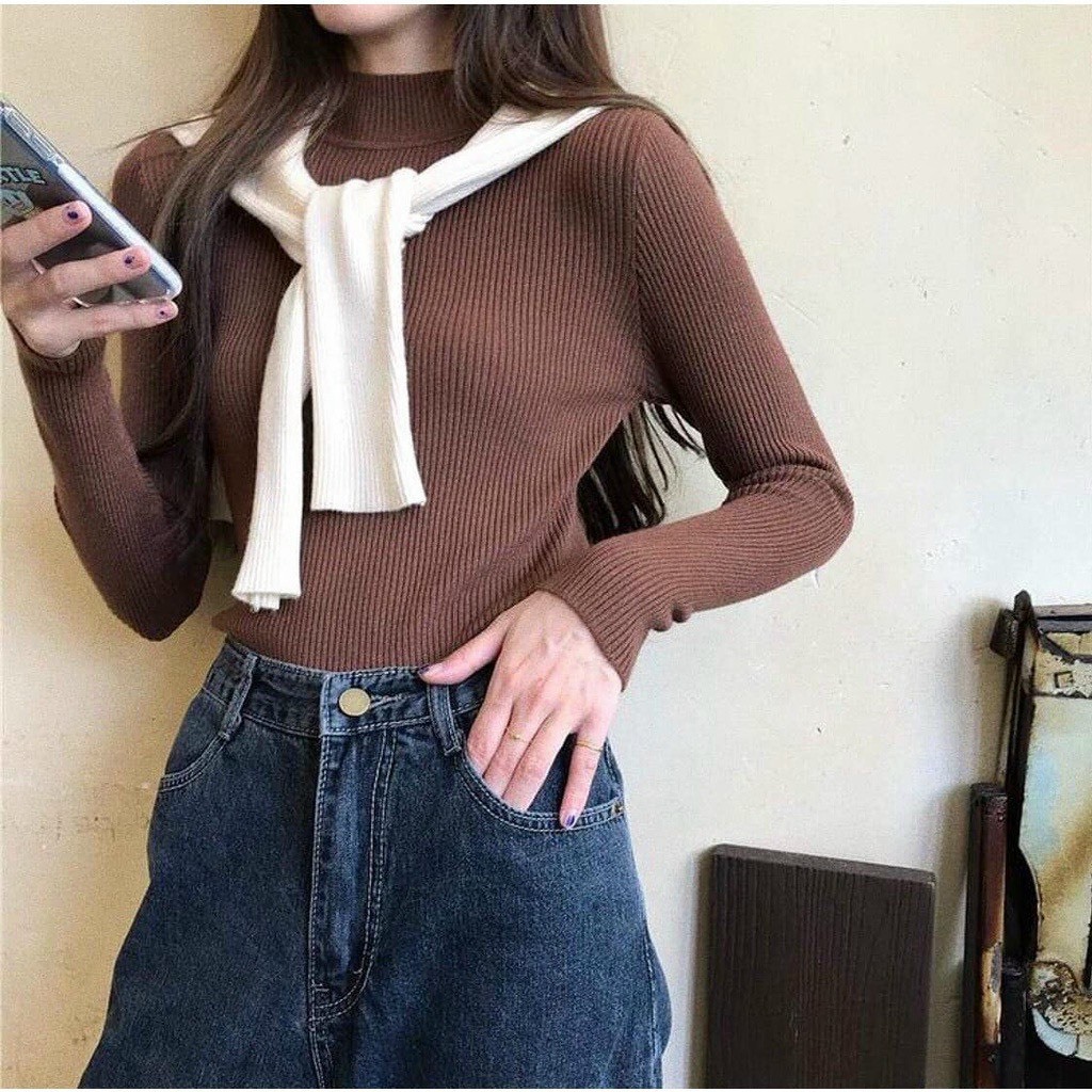 Áo len dài tay cô 3p -Retrostyle- AOLENDAITAYCO3P25