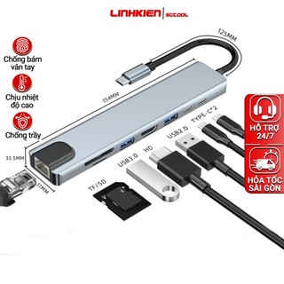 Cáp kết nối usb type c trong 1 8 cổng type-c 3.1 đến 4k hdmi usb c sang 2 cổng usb 3.0 dock chuyển đổi sạc nhanh