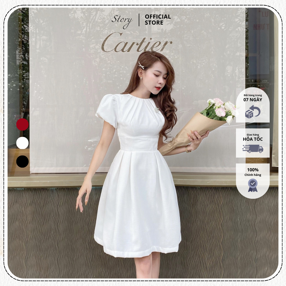 STORY Đầm Joyce váy ngắn dạo phố tay phồng sang trọng đi làm dạo phố Story.clothes thời trang nữ