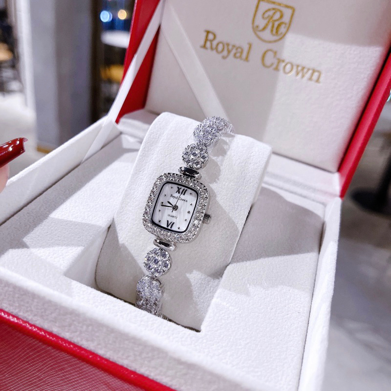 CHÍNH HÃNG_Đồng Hồ Nữ ROYAL CROWN full đá pha lê siêu sáng, hàng cao cấp FULLBOX