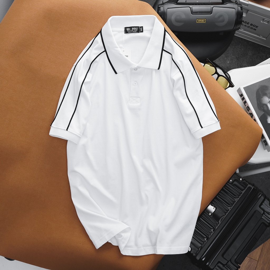 -  - Áo thun polo BB - Boiz nam chất cotton 2 chiều form bigsize 80kg - 130kg - 2 sọc viền vai