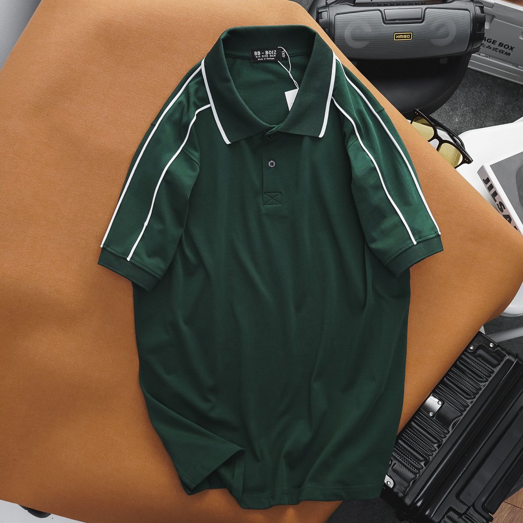 -  - Áo thun polo BB - Boiz nam chất cotton 2 chiều form bigsize 80kg - 130kg - 2 sọc viền vai
