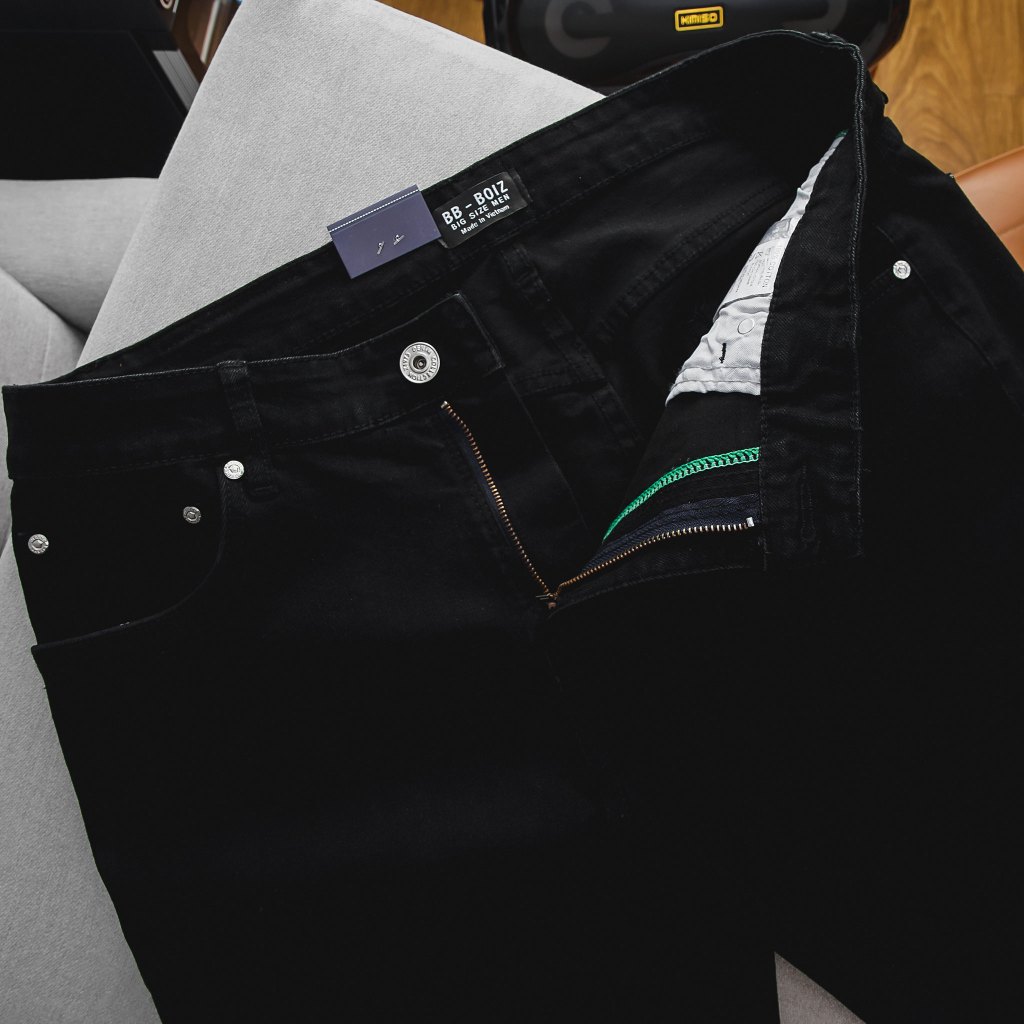 - Quần Short Jean Nam BB - Boiz Họa Tiết In Túi Màu Đen,Xám - 80kg - 130kg