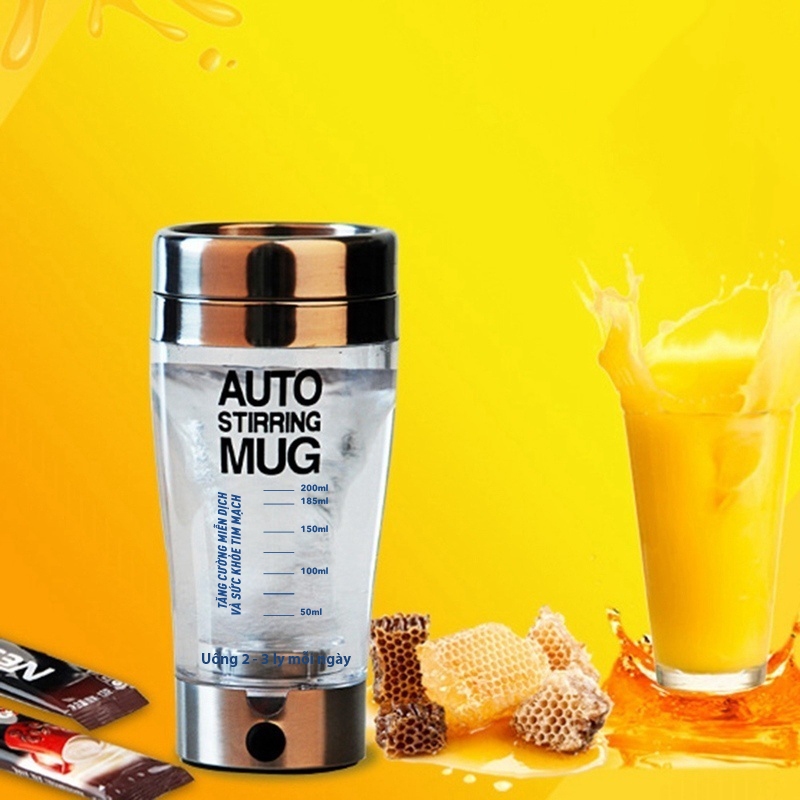 Cốc Tự Khuấy, Ly Tự Khuấy Dung Tích 350ml - Dùng Pha Sữa, Pha Các Loại Trà Không Cần Dùng Thìa Khuấy