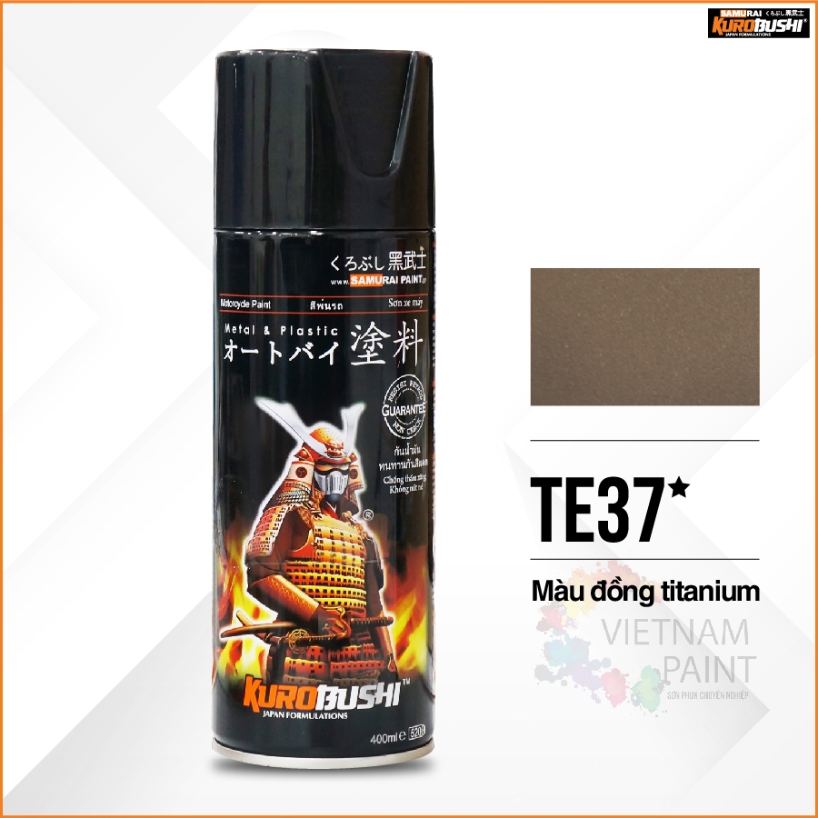 Sơn xịt Samurai Kurobushi - Màu đồng titan TE37 (400ml) chuyên dùng cho xe máy