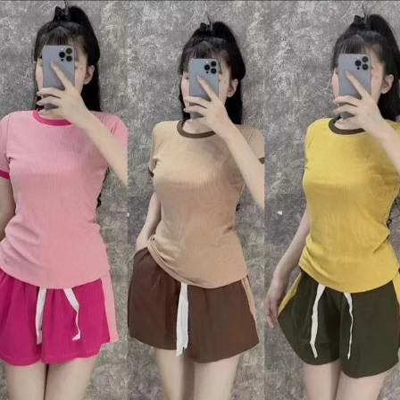 Đồ Bộ Đùi Nữ Chất Thun Gân Bigsize Mặc Nhà 🌺Đồ Bộ Nữ Mặc Nhà Đẹp
