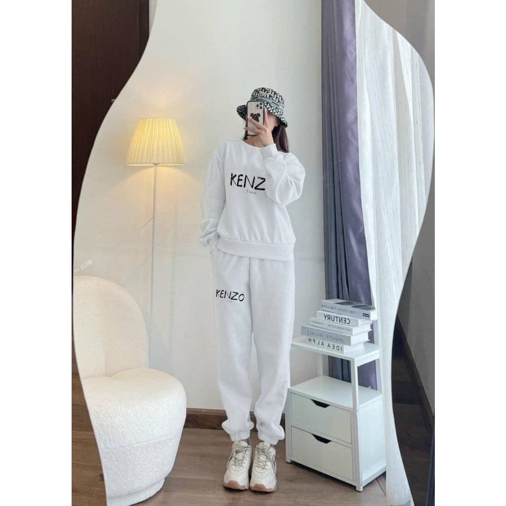 Bộ Thể Thao Thu Đông Dài Tay Kenzo_Paris Bộ Nam Nữ Dài Kenzo_Jordan_Tommy Cổ Tròn Chất Nỉ Ấm