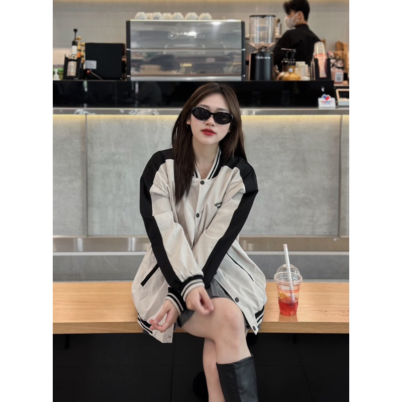 Áo khoác hai lớp phối tay năng động