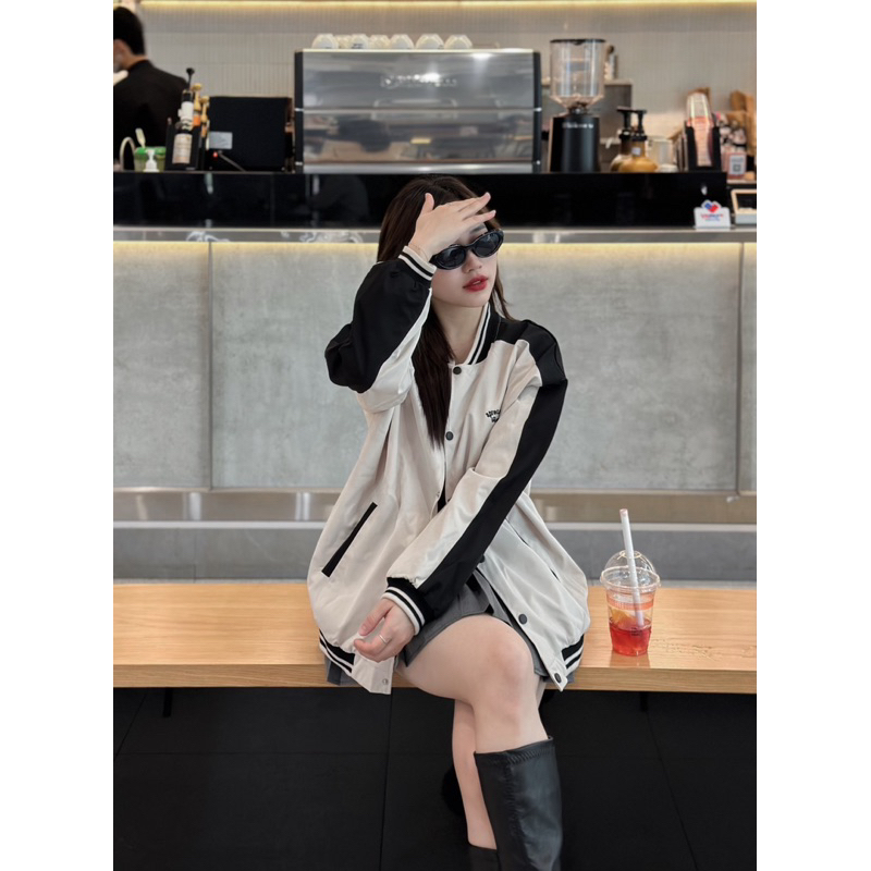 Áo khoác hai lớp phối tay năng động