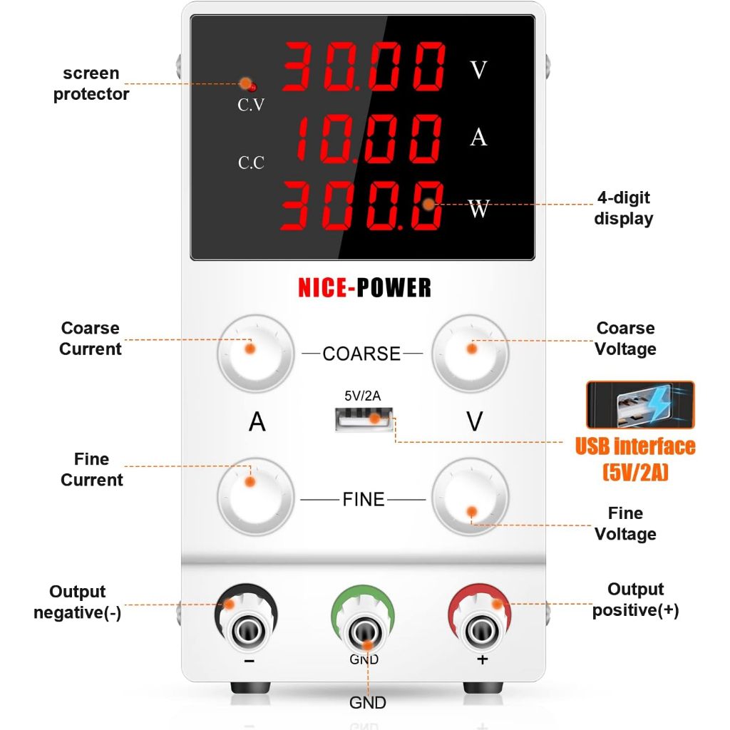 Máy cấp nguồn Xung 4 số Giải Pháp kích màn hình IP bị xanh. 30V – 10A NICE Power R-SPS3010