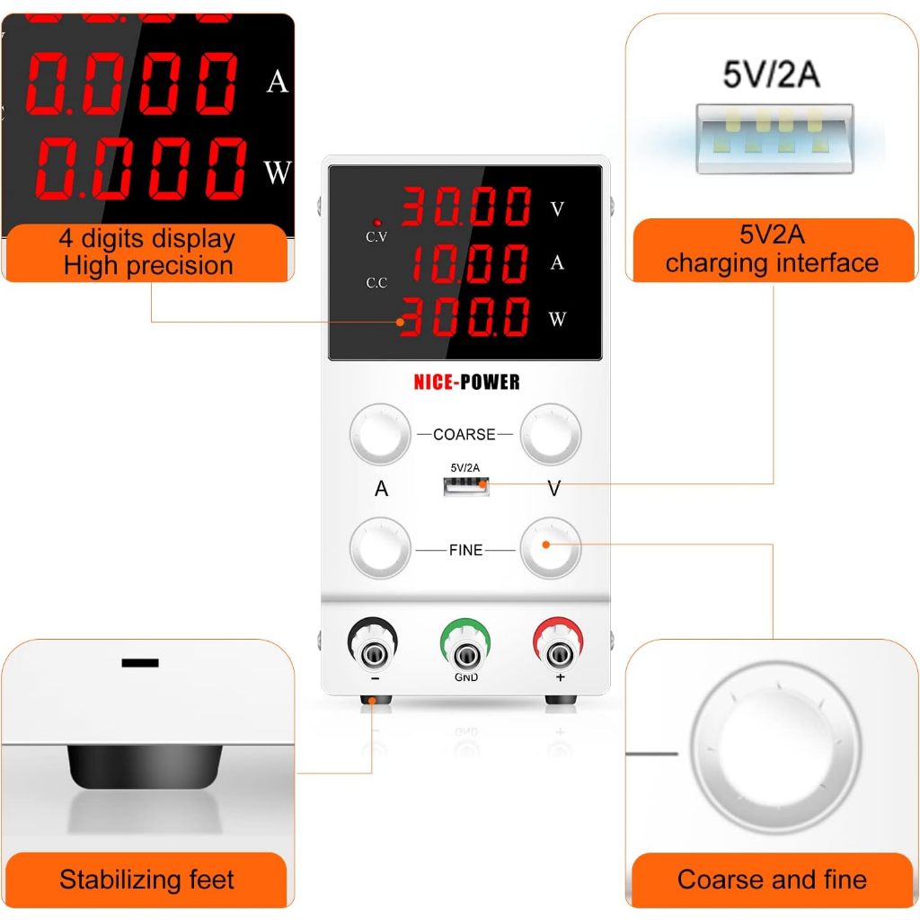 Máy cấp nguồn Xung 4 số Giải Pháp kích màn hình IP bị xanh. 30V – 10A NICE Power R-SPS3010