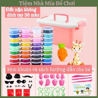 Bộ Đất Sét 36 Màu Tự Khô Tặng Kèm Dụng Cụ, Đồ Chơi Đất Nặn Tự Khô, Đất Nặn An Toàn Cho Bé