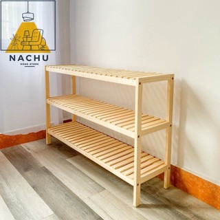 Kệ để giày dép 2 tầng, 3 tầng gỗ thông tự nhiên, kệ trang trí đa năng Nachu Home Store