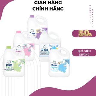 Nước giặt xả quần áo em bé Dnee 3000ml, Nước giặt cho trẻ em an toàn, Chính hãng Công ty Đại Thịnh