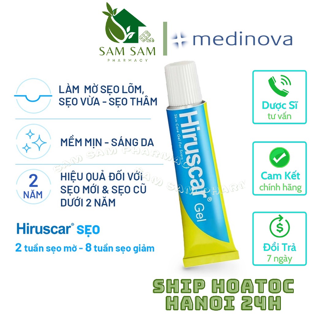 Gel cải thiện sẹo vừa, sẹo lõm, sẹo nhỏ Hiruscar Gel
