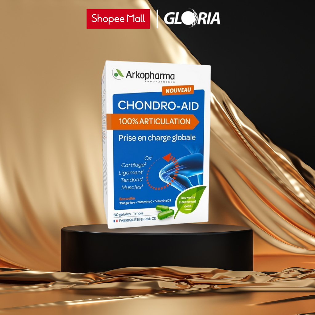 Viên Uống Giảm Đau Xương Khớp Chứa Chiết Xuất Nhũ Hương Cô Đặc Arkopharma Chondro-aid 100% Articulation 60v và 120v