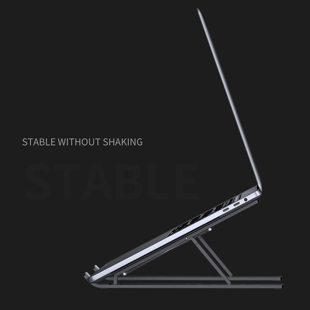 Giá đỡ laptop nhôm, kiêm đế tản nhiệt laptop, macbook, ipad có thể gấp gọn, điều chỉnh độ cao Kancer