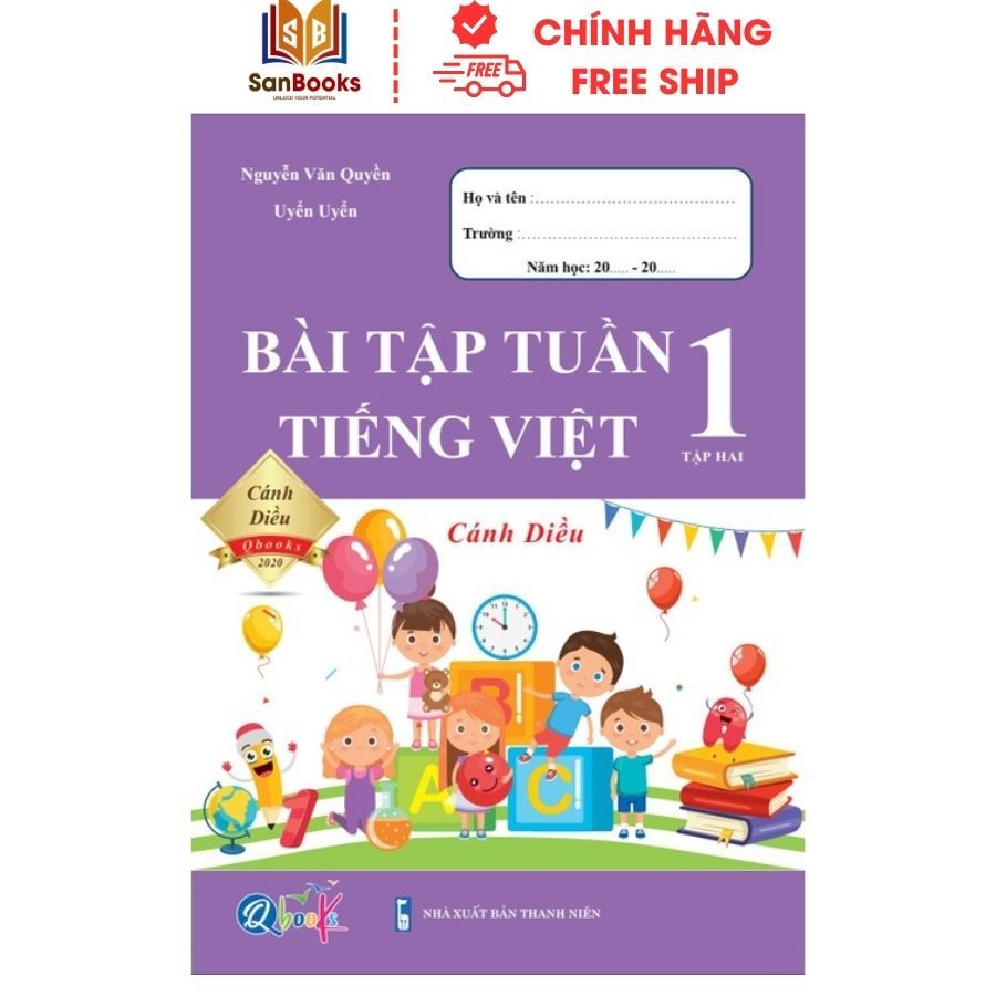 Sách - Bài Tập Tuần Tiếng Việt Lớp 1 - Học Kì 2 - Cánh Diều (1 cuốn) Qbooks