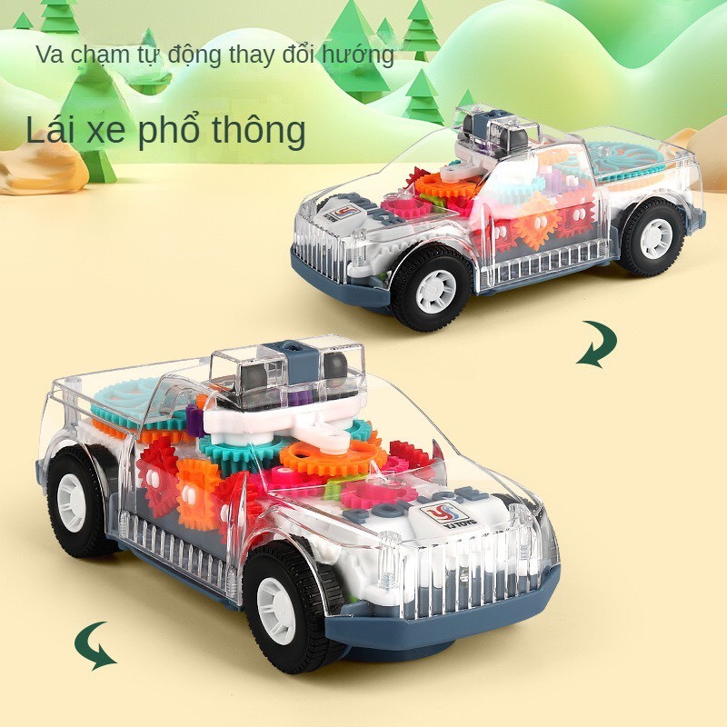 Đồ chơi xe cảnh sát phát sáng, trong suốt, âm thanh, cảm biến