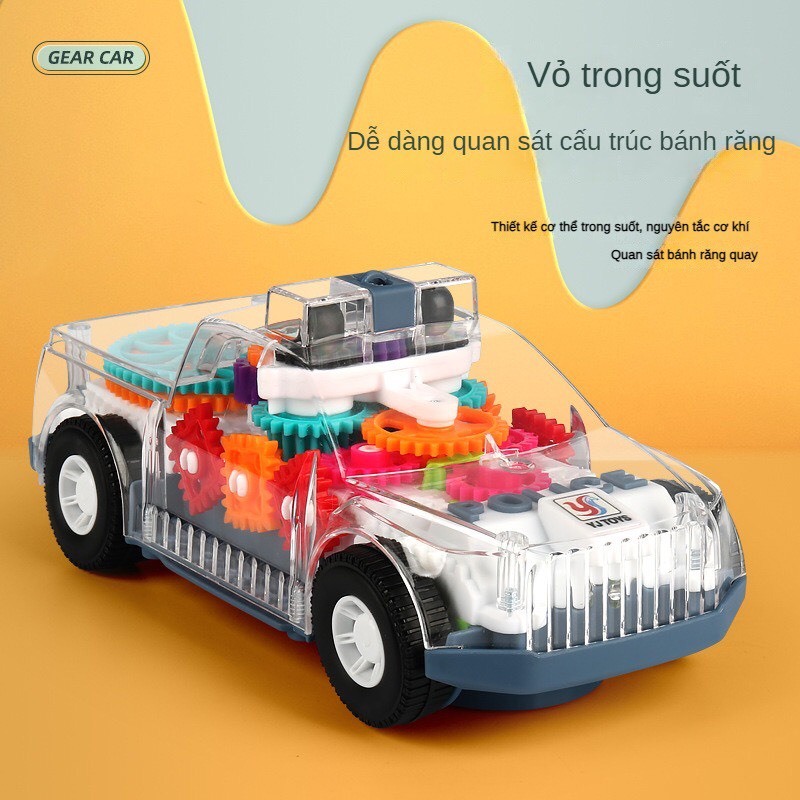 Đồ chơi xe cảnh sát phát sáng, trong suốt, âm thanh, cảm biến