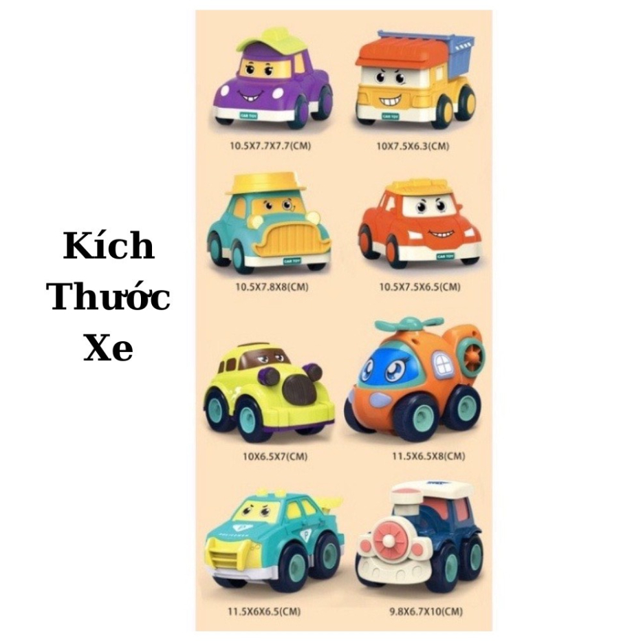 Bộ đồ chơi 8 xe ô tô Poli  biệt đội tàu bay siêu đẳng dễ thương chạy đà nhiều màu sắc