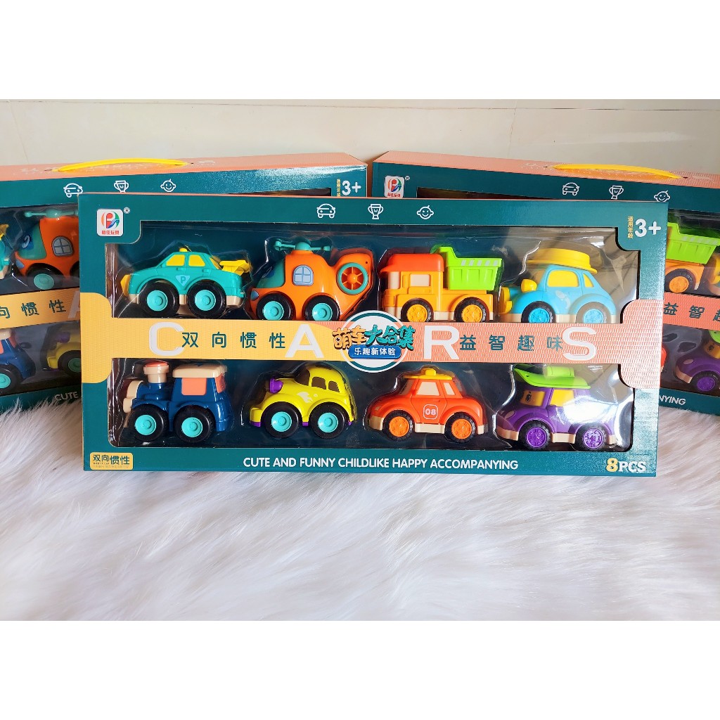 Bộ đồ chơi 8 xe ô tô Poli  biệt đội tàu bay siêu đẳng dễ thương chạy đà nhiều màu sắc
