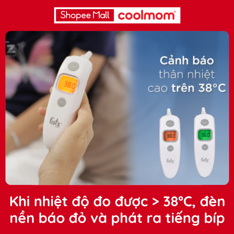 Nhiệt kế hồng ngoạI đo trán và đo tai Fatzbaby Prompt 4 ET003