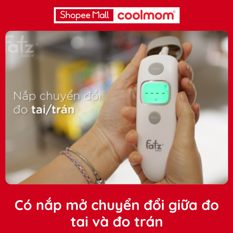 Nhiệt kế hồng ngoạI đo trán và đo tai Fatzbaby Prompt 4 ET003